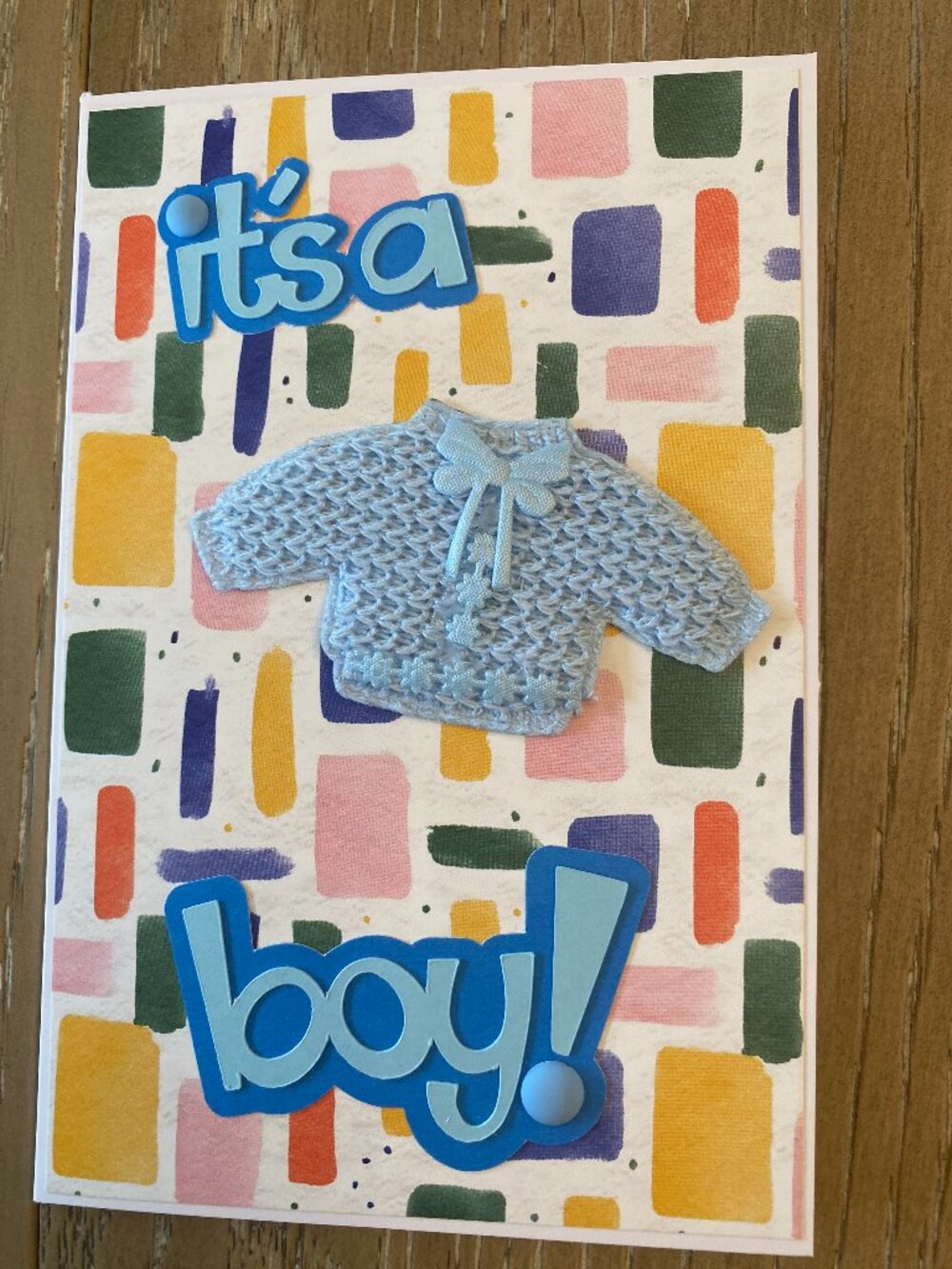 HANDMADE BY ROSEMARIE "ITS A BOY" CARD